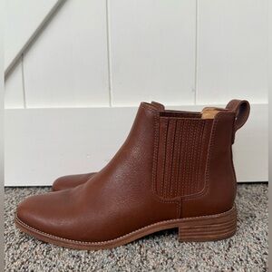 Chelsea Cognac Brown Leather Ankle Boots